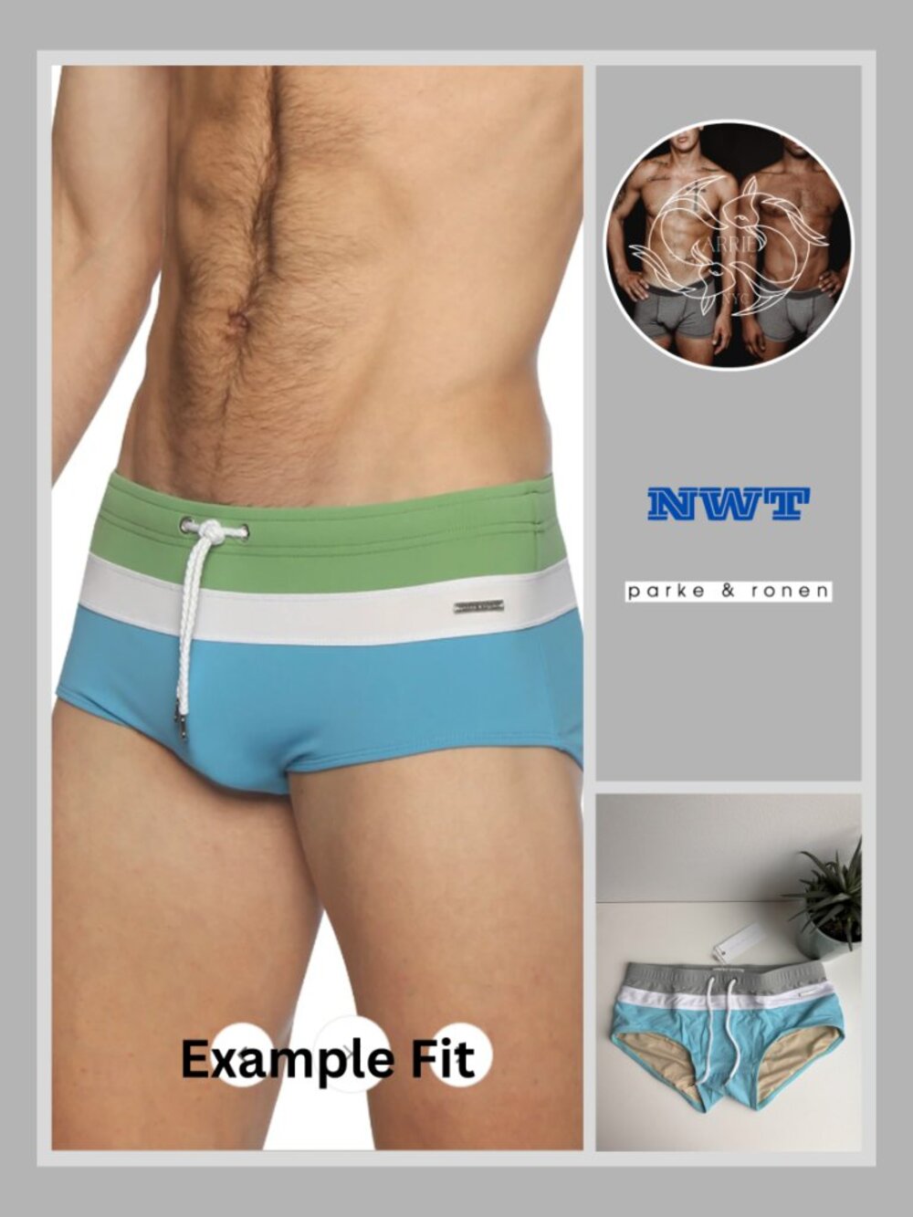 Parke & Ronen - Colorblock Corcovado Brief - Columbia Blue (M)
